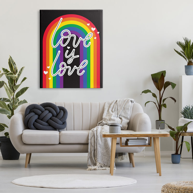 «Love LGBTQ Pride Rainbow On», impression, H 48 po x l 36 po x P 1,5 po