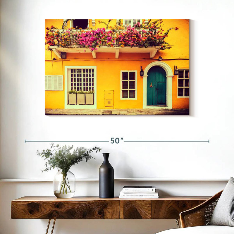 Lilie Quaint Yellow Home, 26" H x 39" W