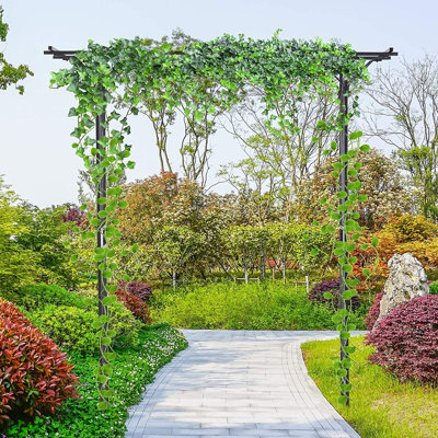 74.75'' W x 19.75'' D Metal Arbour in Grey