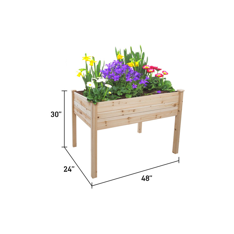 Pot à fleurs surélevé en bois McNeal