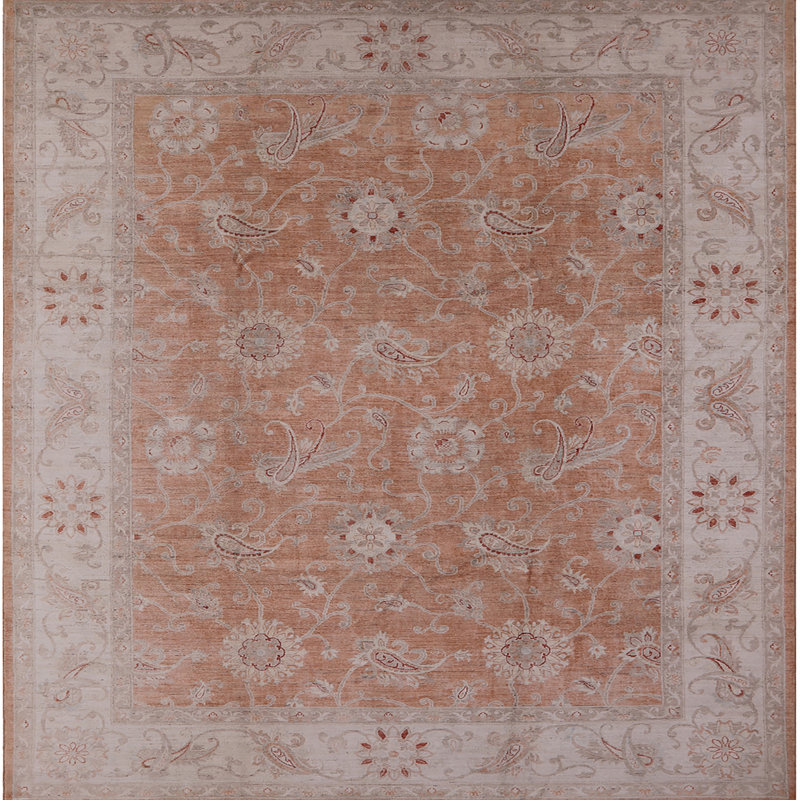Tapis oriental rouge / brun Marlena, Carré 4 pi
