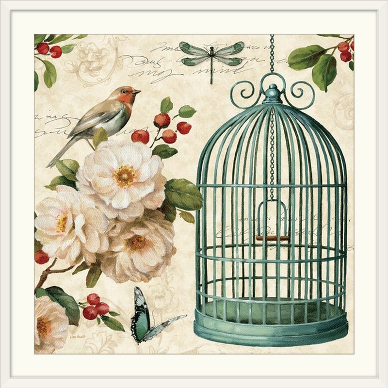« i » par lisa audit, impression Free as a Bird, H 24 po x l 24 po x P 1 po, Cadre blanc