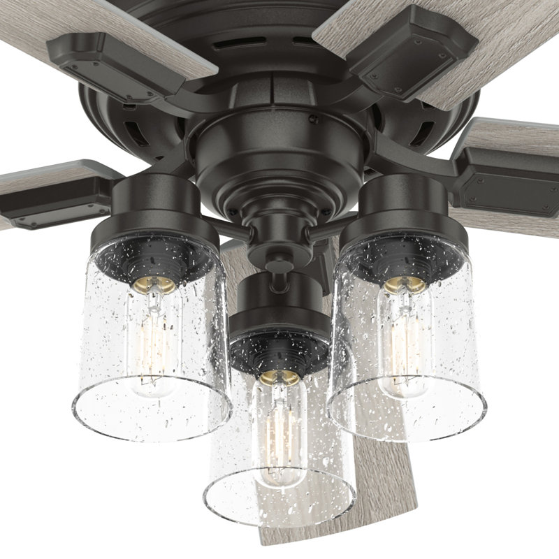 52" Hartland 5 - Blade Ceiling Fan with LED Light Kit and Handheld Remote, Noble Bronze