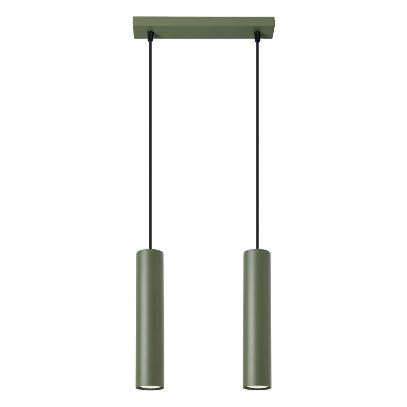 Bergmundur - Light Stainless Steel Pendant, Green, 13cm W x 14cm D, 2 Lights