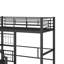 Lit mezzanine simple en métal avec escalier de rangement et garde-robe-296285000