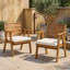 Ensemble de 2 chaises de patio d'extérieur avec coussins lavables beiges - structure en bois d'acacia, finition teck