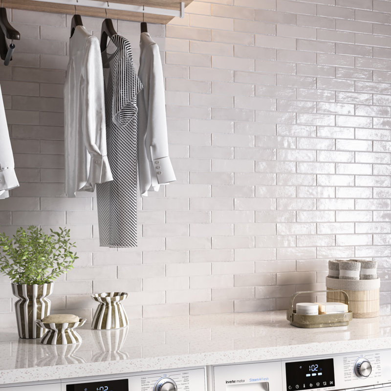 Laurent | 2"x8" Porcelain Wall Tile, White