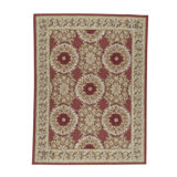 Hand-Knotted High-Quality Red and Beige Area Rug