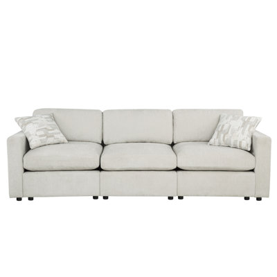 Montelongo 3 Seater Sofa Linen Pattern Pillows