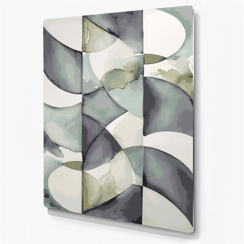 Abstrait aquarelle 88, art mural en métal blanc