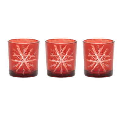 Glass Snowflake Votive Holder