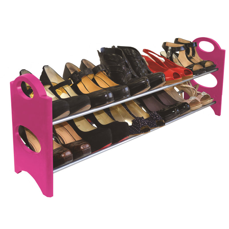 Range-chaussures 2 étages 10 paires, Rose