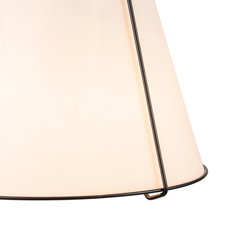 Luminaire suspendu fuselé en lin 4 lumières Nyjel, H 16,9 po x l 15 po x P 15 po, Blanc, Noir