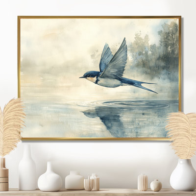 Hirondelle, écume de l'eau I - oiseau, art mural