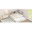 Lit de jour en métal avec couchette, armoires de rangement et ports USB