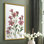 Aquarelle sur tiges florales II, reproduction encadrée - bois massif