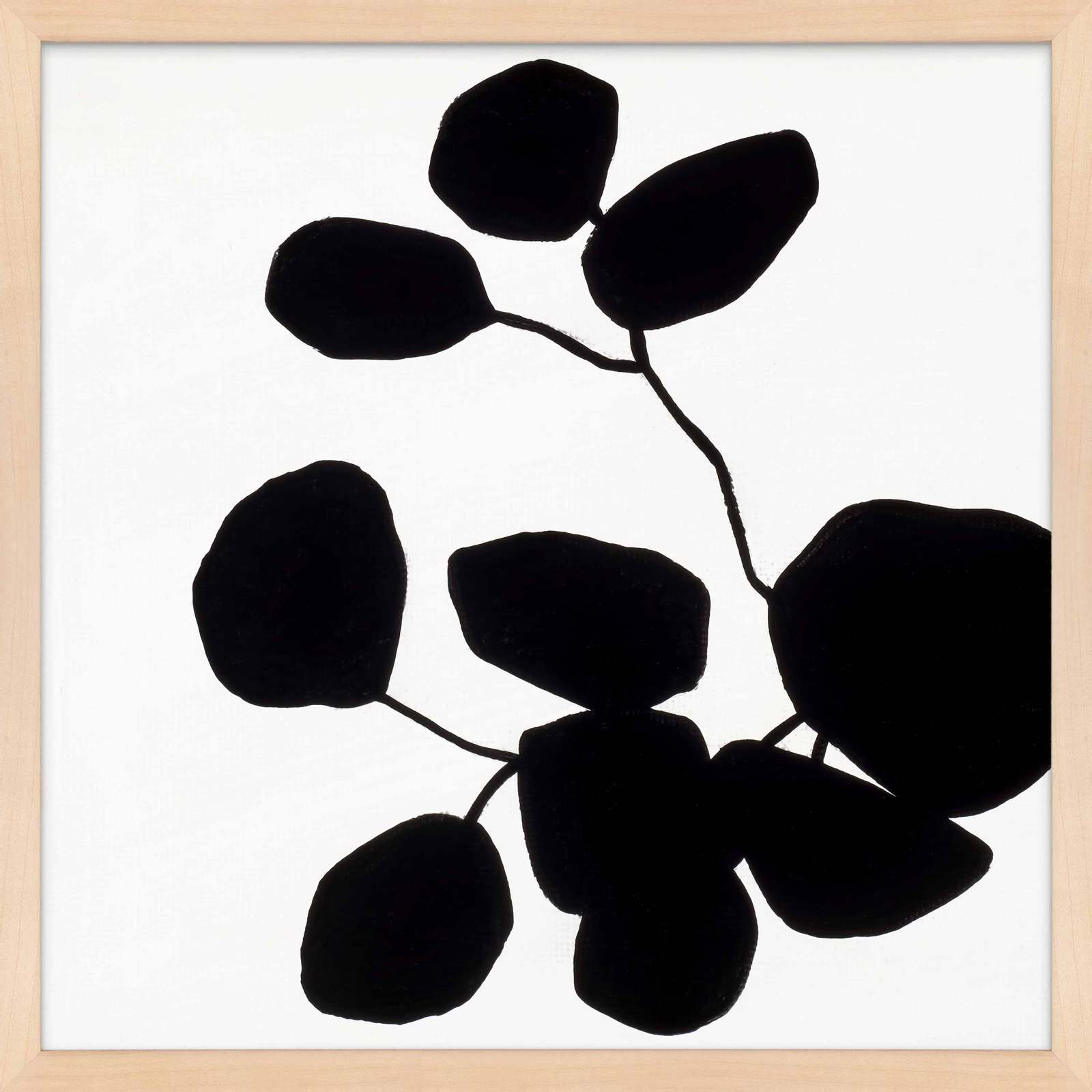 Modern Botanical 5 by Lee Lessem, Maple Framed Paper, 36" H x 36" W x 1.25" D