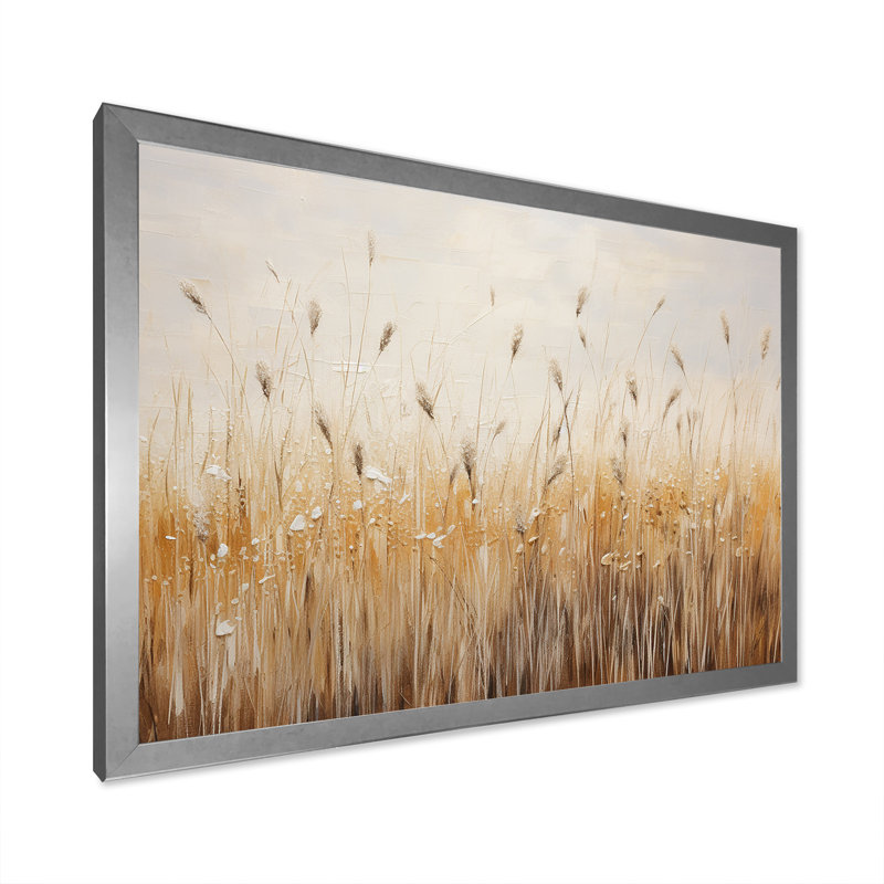 Prairies majestueuses prairies sur toile, Cadre simple argenté, H 34 po x l 44 po x P 1,5 po