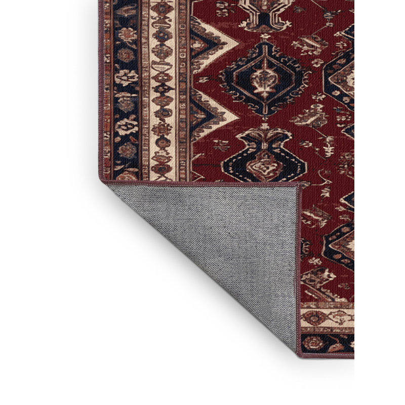 Tapis brun lavable à la machine, Rond 5 pi