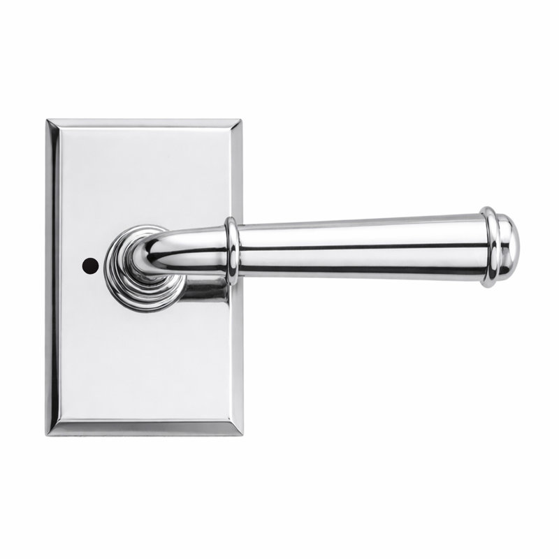 Levier d'intimité Bravura 840-G1 sur rosace rectangulaire biseautée en chrome poli St. Charles
