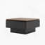 Table basse à plateau relevable de 31 pouces pour le salon, table basse moderne avec rangement caché, table centrale carrée, plateau noir et brun
