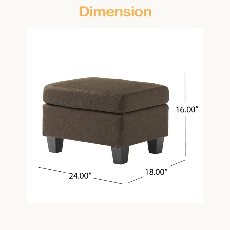 Upholstered Ottoman, Brown