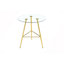 Table de bar d'une hauteur de 36 po, table de pub ronde en verre trempé de 34 po avec pieds en métal chromés et table de bistro moderne pour îlot de cuisine / bar / café