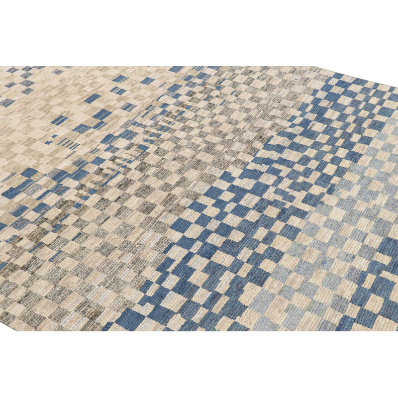 Moroccan Hand Knotted Area Rug, Rectangle 4' x 6'