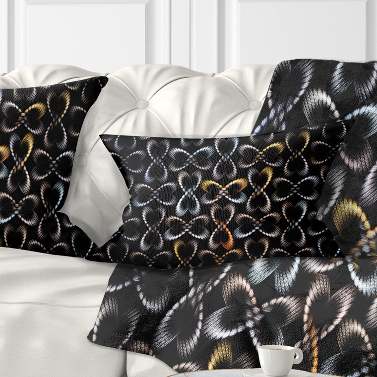 Motif jaune de papillons - coussin imprimé abstrait
