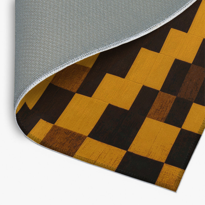 Tapis d'intérieur et d'extérieur à carreaux brun, Rectangulaire 2 pi x 3 pi