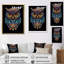Portrait d'un hibou psychédélique sur fond noir I - impression-910482306-910482313