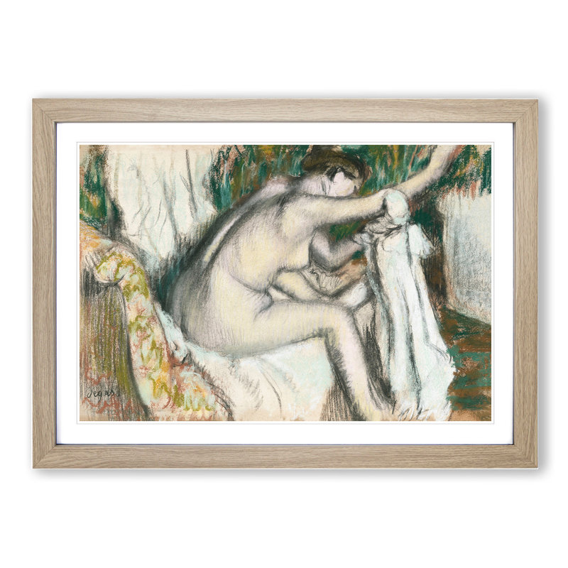 Nude Woman Vol.1 by Edgar Degas - Picture Frame Painting, 48cm H x 65cm W x 2cm D, Oak Framed