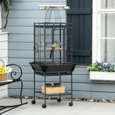 156cm Bird Cage Large Parrot Cage Open Play Top for Budgie Dark Grey