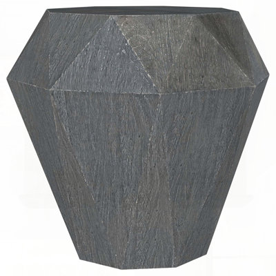 Octagonal Solid Mango Wood Side Table in Grey