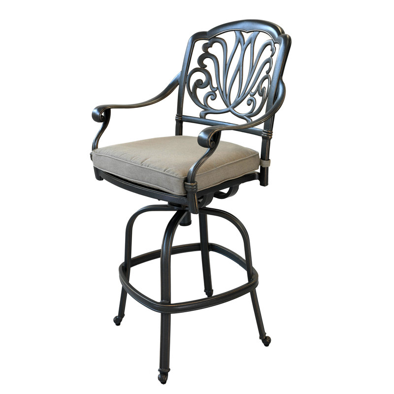 Tabouret de bar avec coussin Kaneidra, Ardoise coulée
