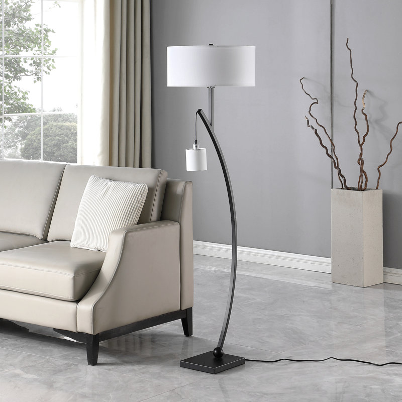 Lampe sur pied 59 po, Noir mat