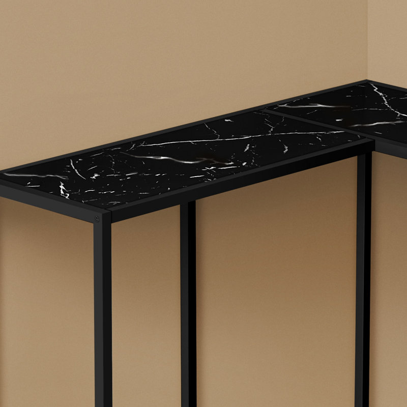 Table d'appoint, console, entrée, étroit, en coin, salon, chambre à coucher, Noir / Noir