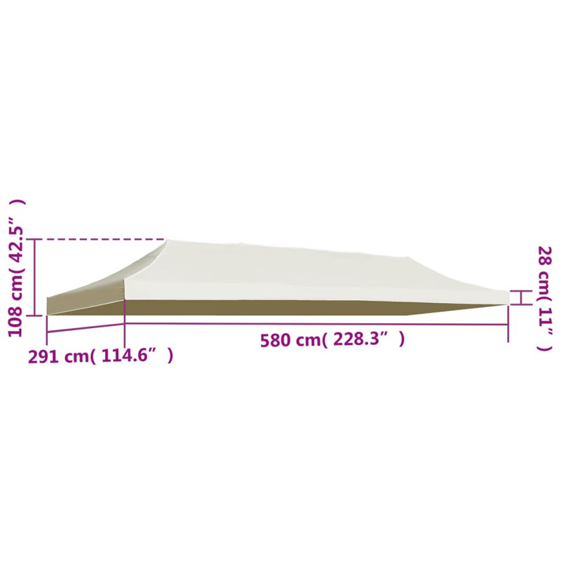 Freeport Park Fabric Replacement Canopy for Gazebo, Cream