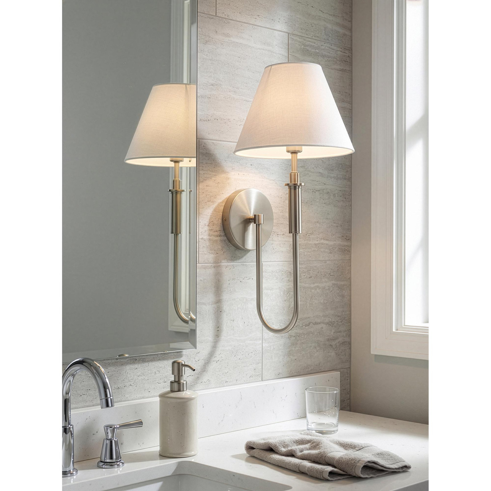 Celeste Single Light Armed Sconce, Nickel