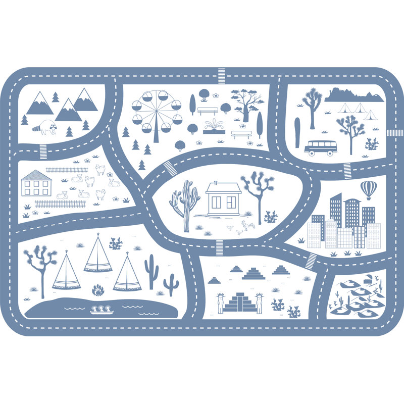 Vinyl Machine Printed Area Rug, Rectangle 3'3.4" x 4'11.1"