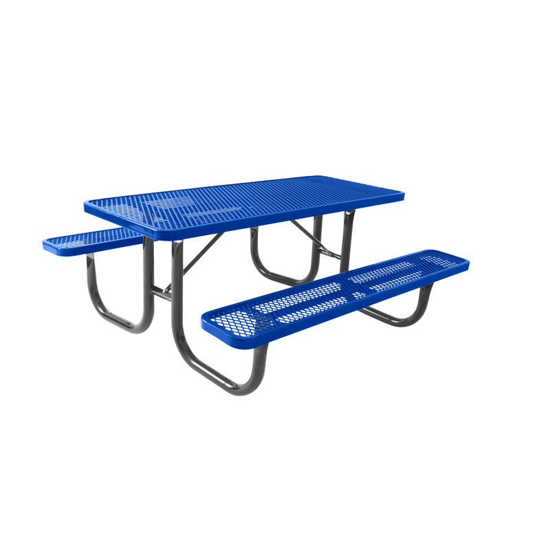 Picnic Table, Blue/Blue, 30" H x 70" W x 72" L