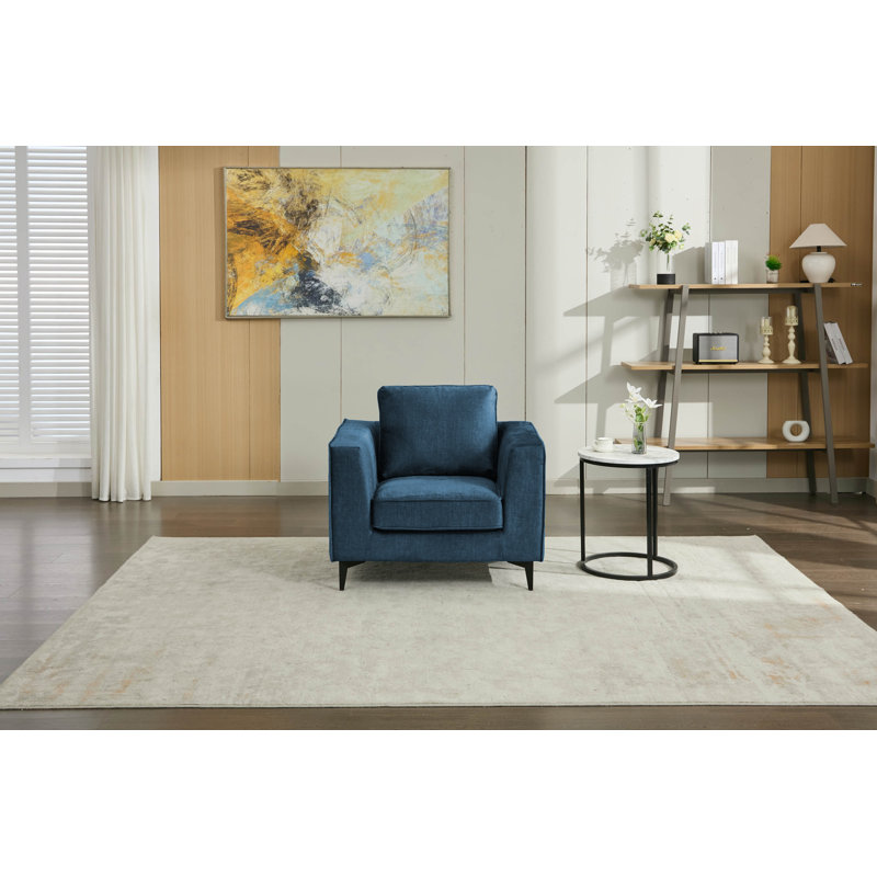 Carmen Modern Upholstered Accent Chair, Blue