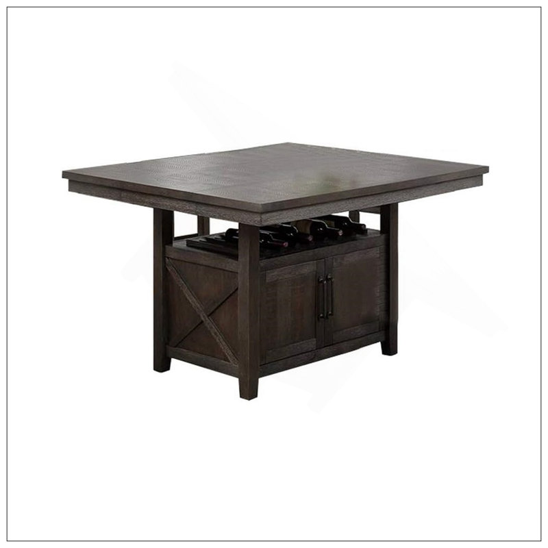 Dining Room Furniture Counter Height Dining Table W Butterfly Leaf Rustic Espresso Table W Storage Base 1Pc Dining Table Only
