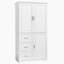 Armoire de rangement haute et large avec portes pour salle de bain / bureau, trois tiroirs