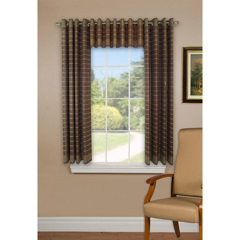 Walnut Bamboo Grommet Top Light-Filtering Valance, 72" x 12"