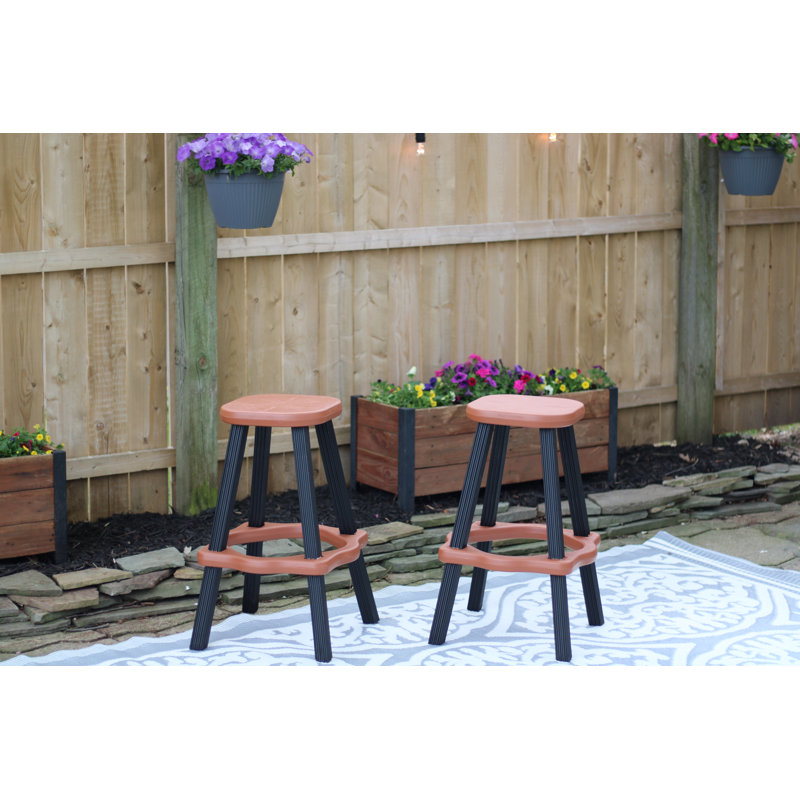 Siège de patio Tecoma, Noir, Bois rouge
