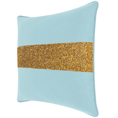 Coussin lumineux avec rayures strass - velours