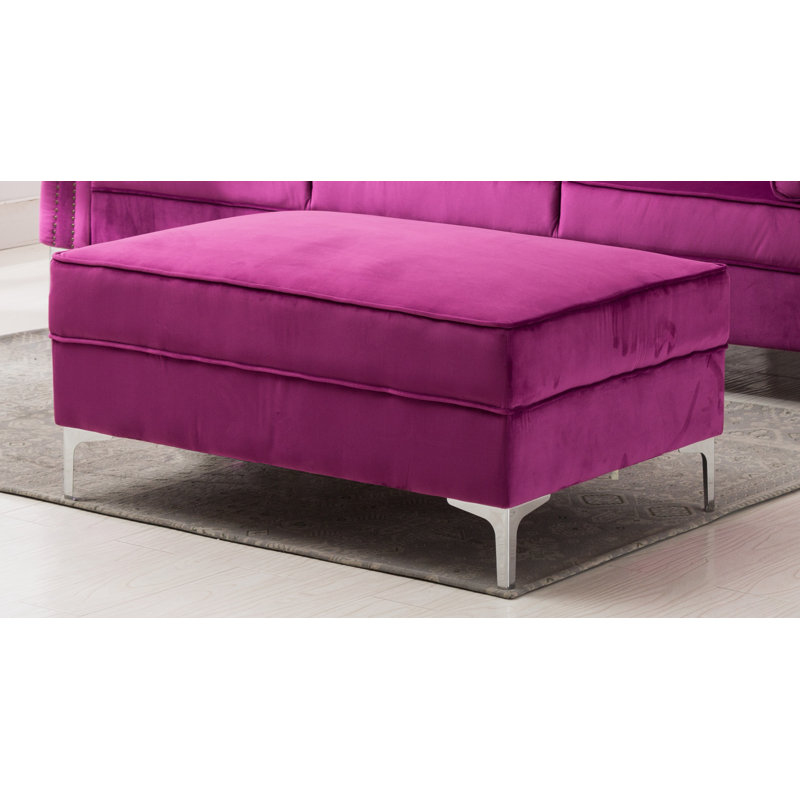 Bradberry Velvet Ottoman, Violet Velvet