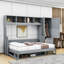 Lit escamotable Ajae avec bibliothèque de rangement, tiroirs et garde-robe-588590547-590699968