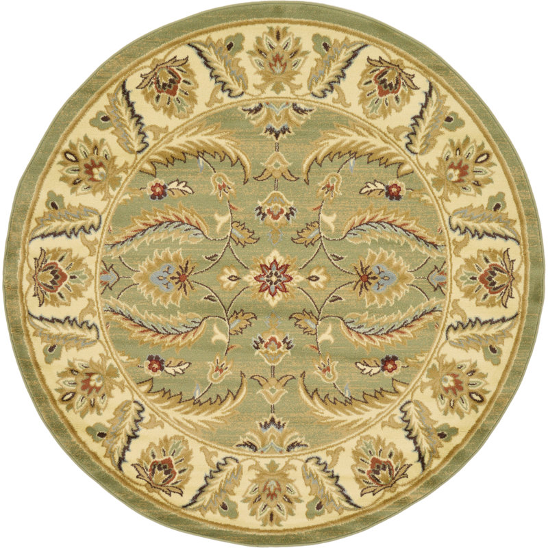 Tapis multicolore à motif floral Niles, Rond 6 pi 1 po